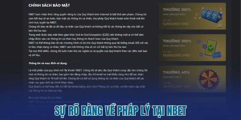 Sự rõ ràng về pháp lý tại NBET